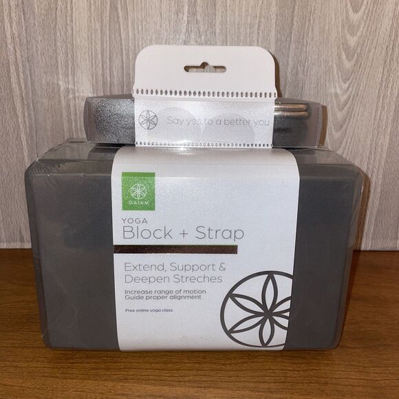 Gaiam Yoga Block + Yoga Strap Combo Set - Picture 1 of 13